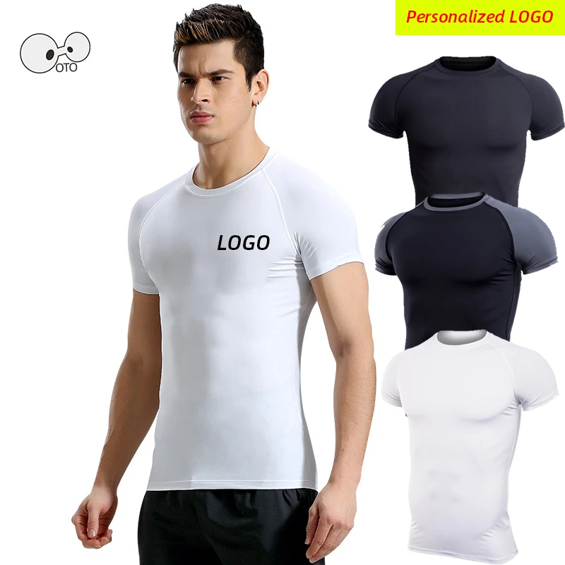 Personalized Men Running T Shirt Outdoor Quick Dry Breathable Training Tshirt Short Sleeve Workout Gym Fitness Sport Tops Tee