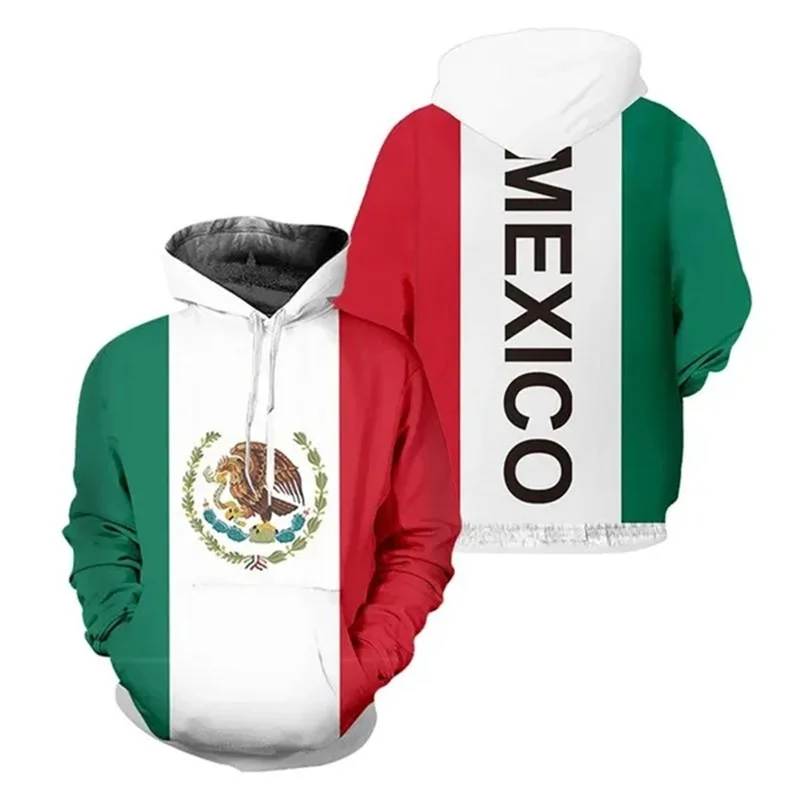 Худи с эмблемой флага Мексики для мужчин худи 3D-принтом орла тотем Детские Модные