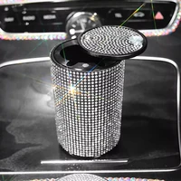 new ashtray metal ash tray for car bling diamond cigarette holder with lid car supplies gifts for women car home office decor