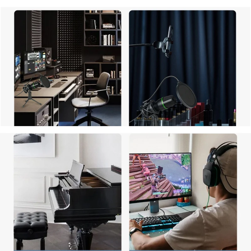 Фото Конденсаторные микрофоны 3,5 мм/USB, профессиональный микрофон, караоке-система, игровой микрофон для записи пения, ноутбука №5