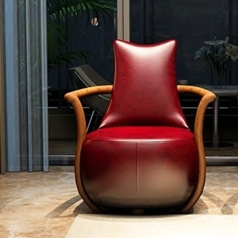 

Nordic Lounge Modern Chairs Minimalist Creative Office Advanced Chair Design Leather Muebles Para El Hogar Apartment Furniture