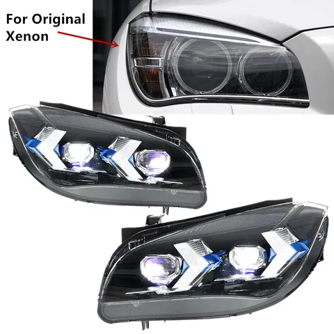 2 шт. светодиодные фары для BMW X1 E84 2010-2015 12 В светодиодные DRL Hella Xenon модифицированные X5 Стайлинг передние фары автомобильные аксессуары
