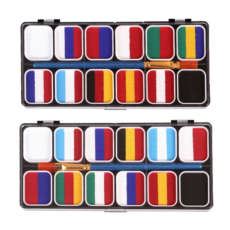 

Football Makeup Beauty Face Paint Palette with Brush Water Based Body Painting