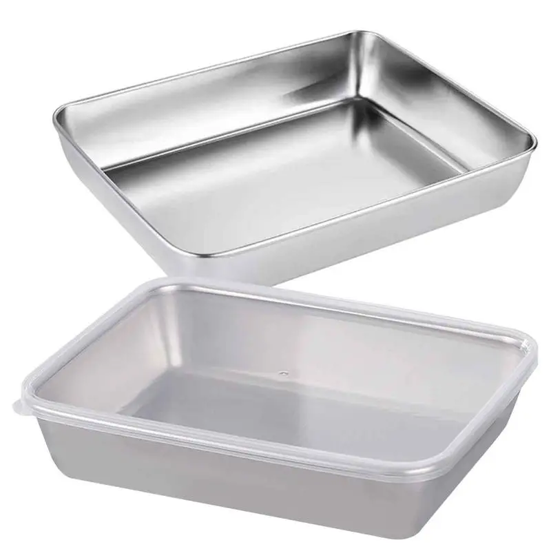 

Stainless Steel Baking Pans For Oven Cake Bread Toast Salad Pan Loaf Pastry Baking Bakeware DIY Non Stick Pan Baking Tools