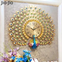 Extra Large Metal Peacock Wall Clock Modern Design Living Room Personality Creative Fashion Household Mute Wall Clock Home Decor