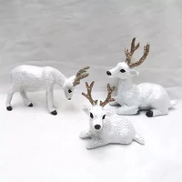 simulation lying christmas sika artificial deer reindeer fairy garden miniatures prop animal model figurine shop window showcase