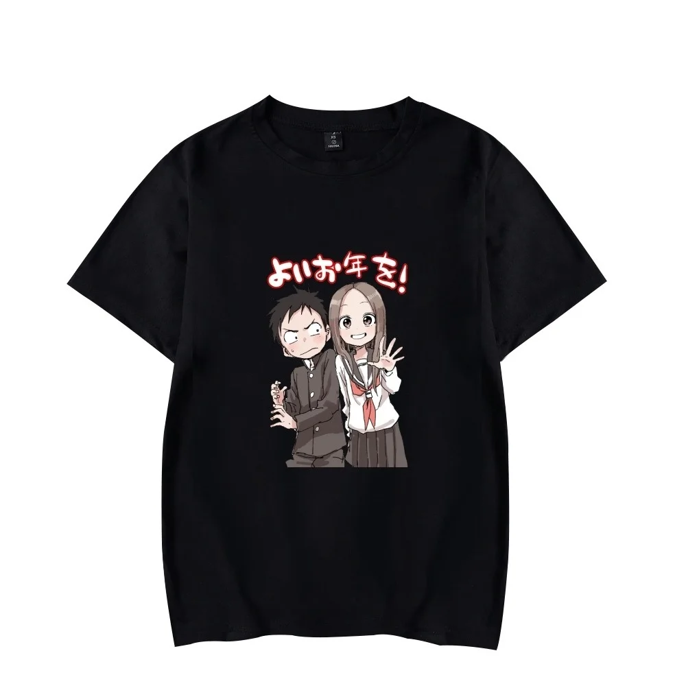 

Teasing Master Takagi-san Tshirt Crewneck Summer Short Sleeve Men Women's Tshirts Harajuku Streetwear Japanese Anime Clothes