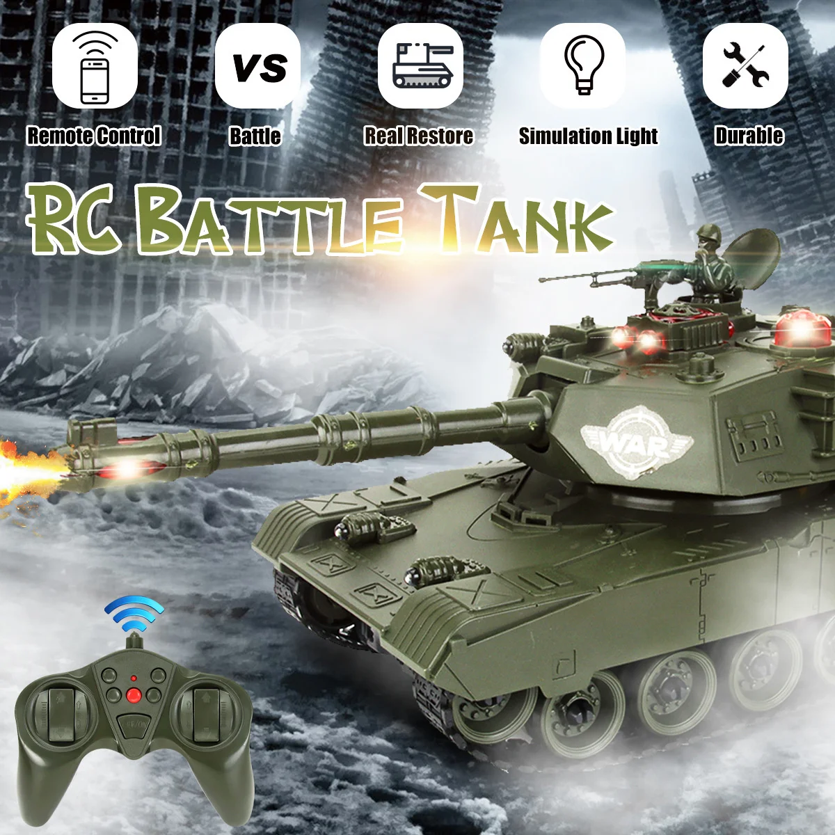 

Большой Радиоуправляемый танк с зарядкой внедорожник гусеничный пульт дистанционного управления автомобиль стрельба против конкурентоспособных танков автомобиль игрушки для мальчиков