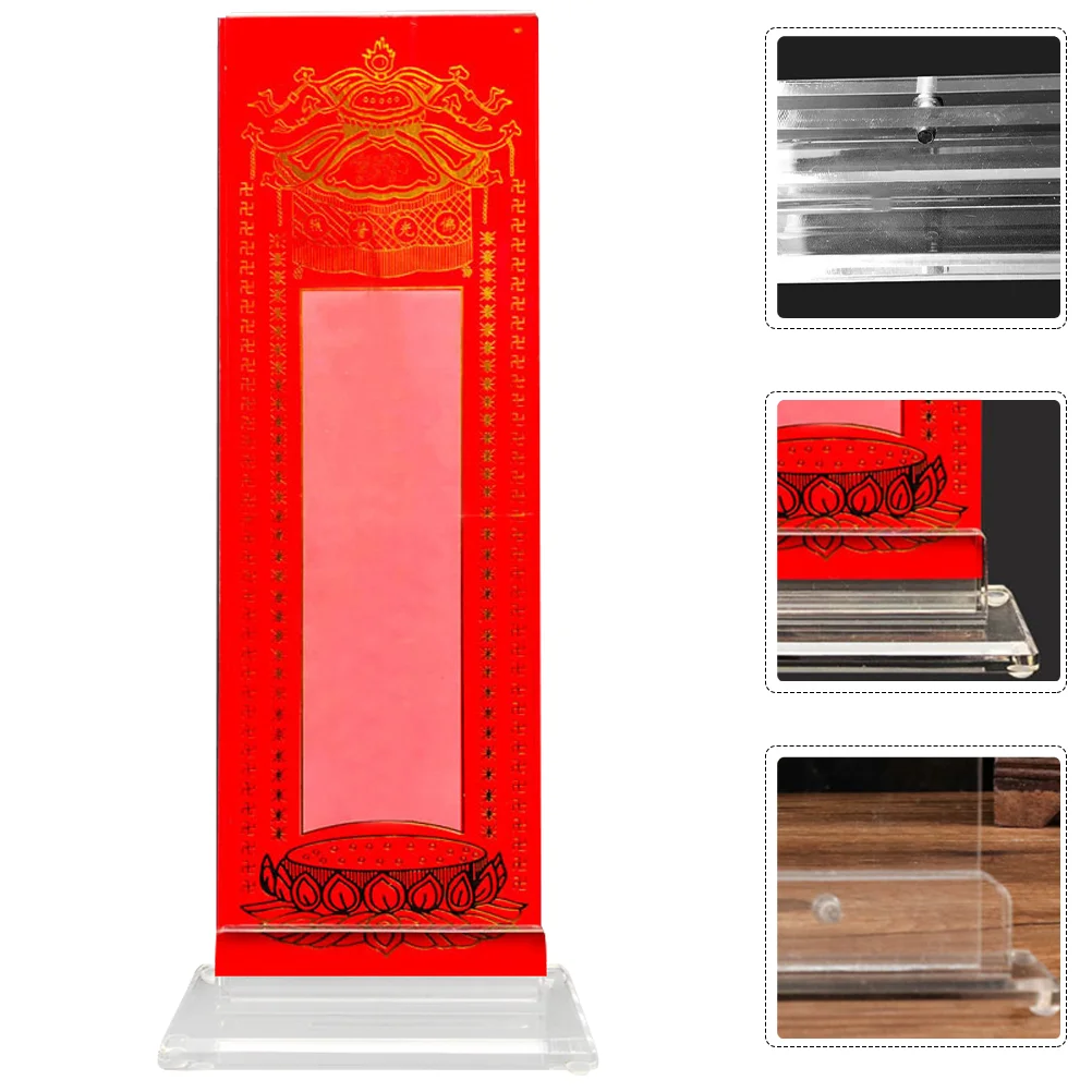 

Tablet Holder Festival Memorial Chinese Decoration Shelves Offering Shelf Storage Rack Acrylic Bracket Religious Items