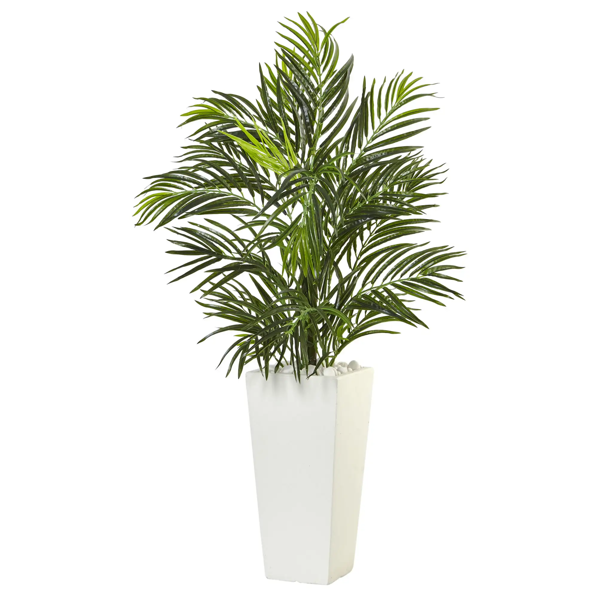

39"H Areca Artificial Palm in White Square Planter