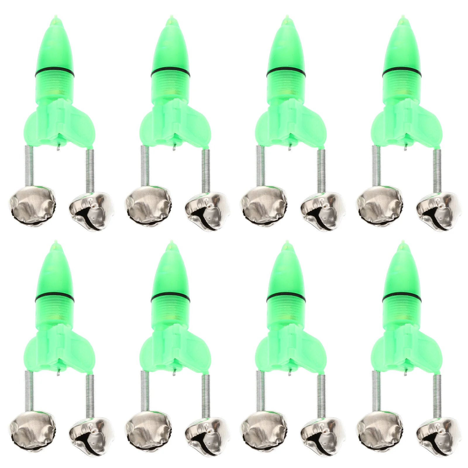 

20 Sets Fishing Bait Small Component Accessories Alarm Portable Indicator Plastic Clip-on Bells Rod Green Lamp