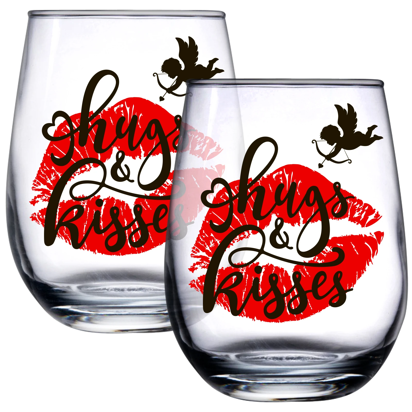 

2Pcs Valentine Wine Cup Coffee Glass Cup Christmas Mug Gift For Wedding Engagements Thanksgiving Day