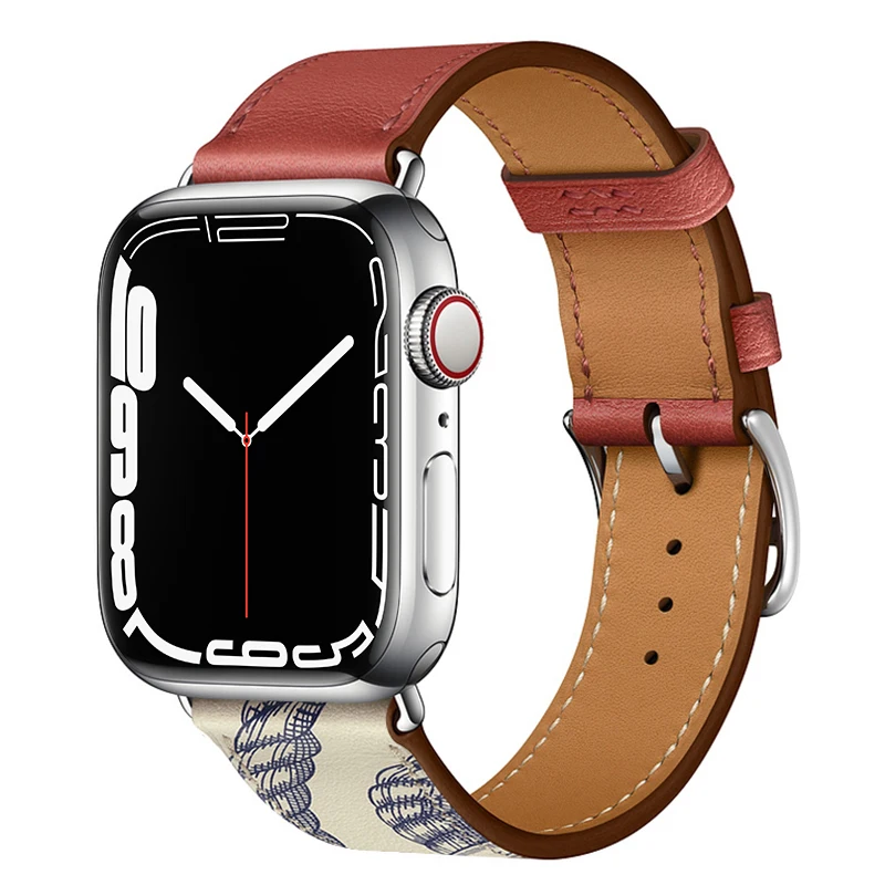 

Кожаный ремешок для Apple watch band 44 мм 45 мм 41 мм 40 мм 42 мм 38 мм, аксессуары для браслета iWatch series 3 4 5 6 SE 7