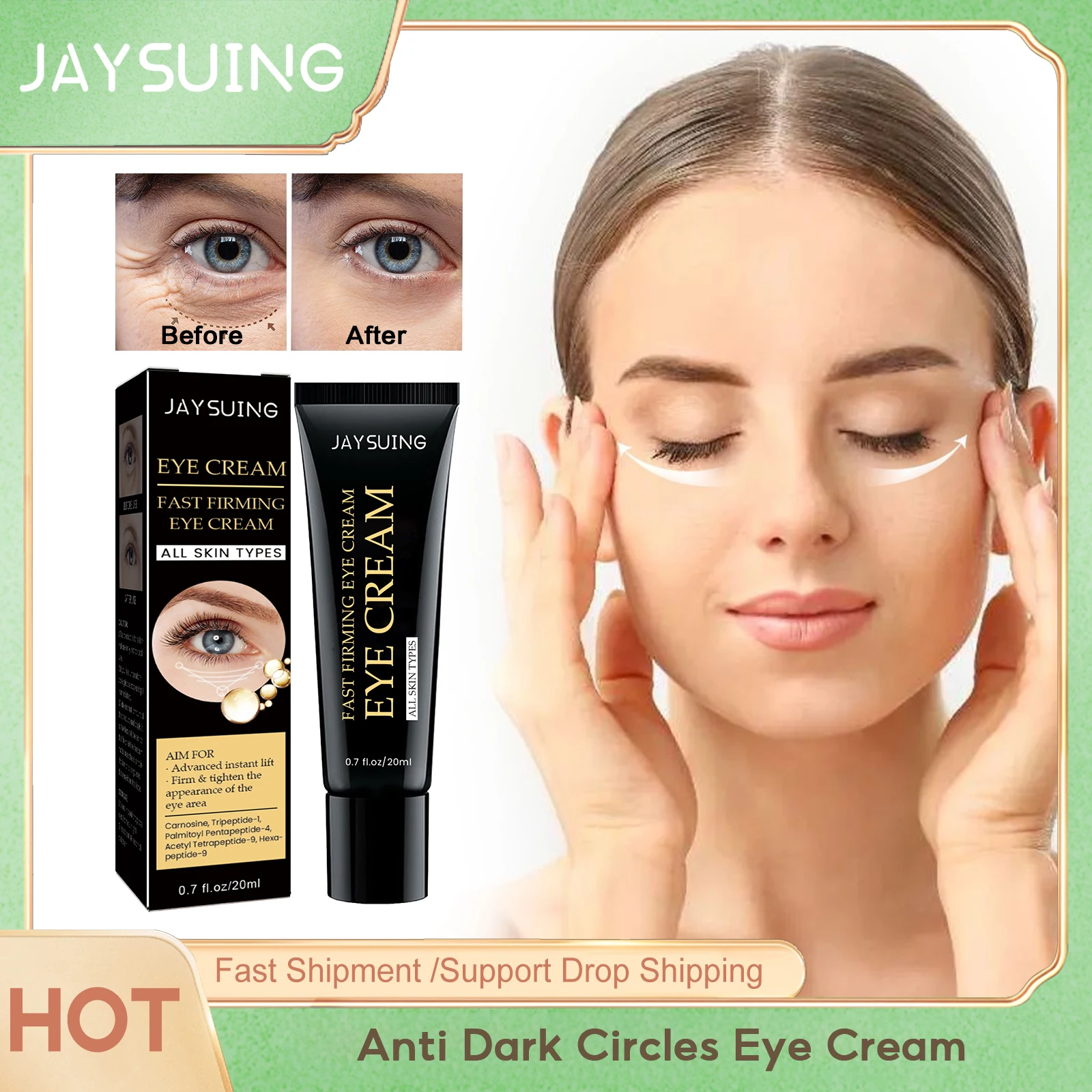 

Anti Dark Circles Eye Cream Remove Wrinkle Fine Lines Improve Puffiness Under Eye Anti Aging Moisturizing Firmness Eye Care 20ml