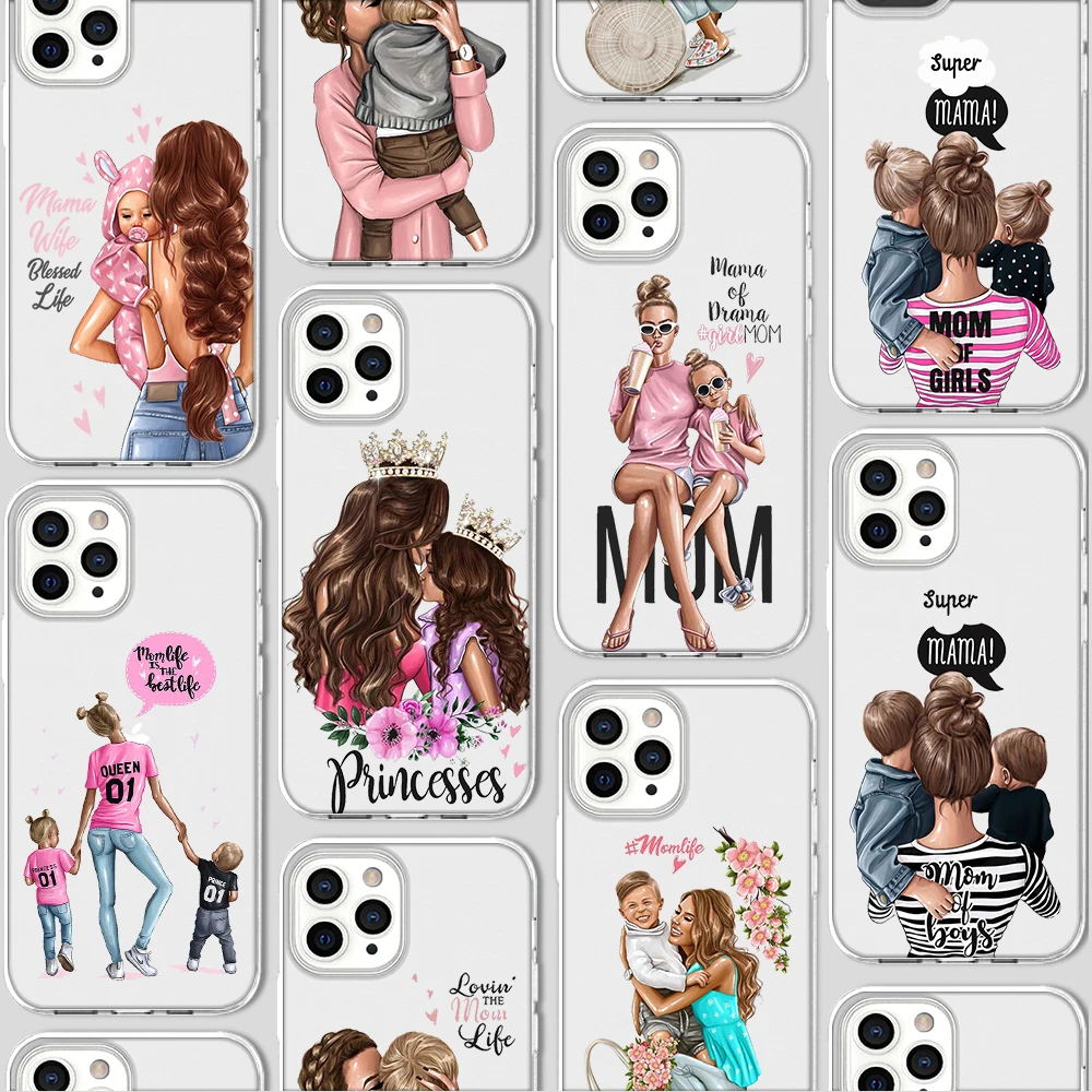 ciciber Funda Case For Iphone 13 Case For iPhone 12 13 11 Pro XR 7 X XS MAX 8 6 6S Plus 5S SE 2020 Silicone Cute Super Mom MaMa