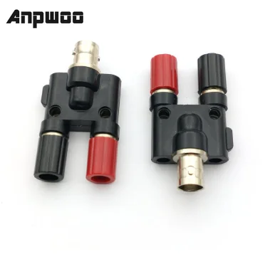 

ANPWOO 500pcs COPPER BNC Female to Twin 4mm Banana Jack Female Coaxial Adapter