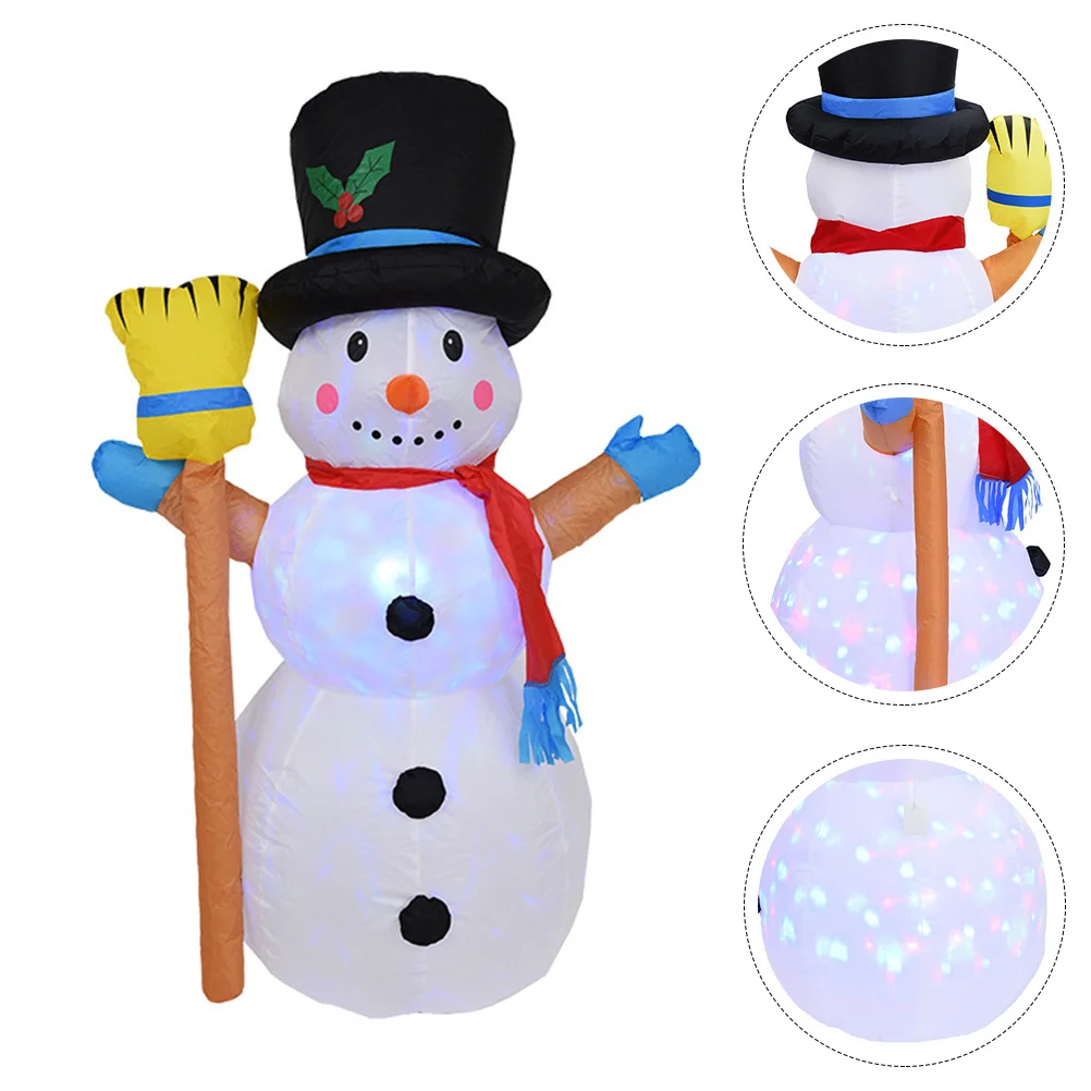 Рождественская надувная модель снеговика 1,2 м с вращающимися светодиодными лампами и вилкой Стандарта США