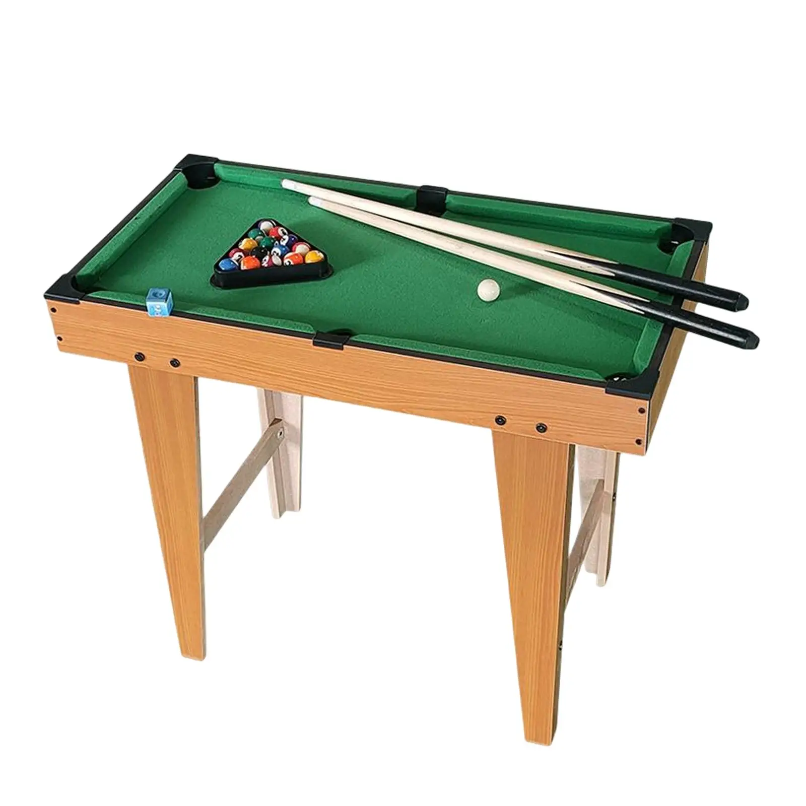 

Pool Table Set Chalk, Triangle Rack Mini Tabletop Billiards for Children