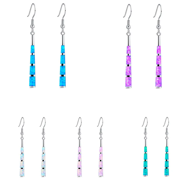 

2023 Bohemian Women Earrings Party Girl Gift Fashion Imitation Opal long Drop Earrings for Women Jewelry Accessories