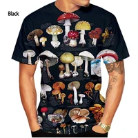 2021 new fashion color mushroom 3d printing t shirt mens and womens summer casual short sleeved t shirt tops
