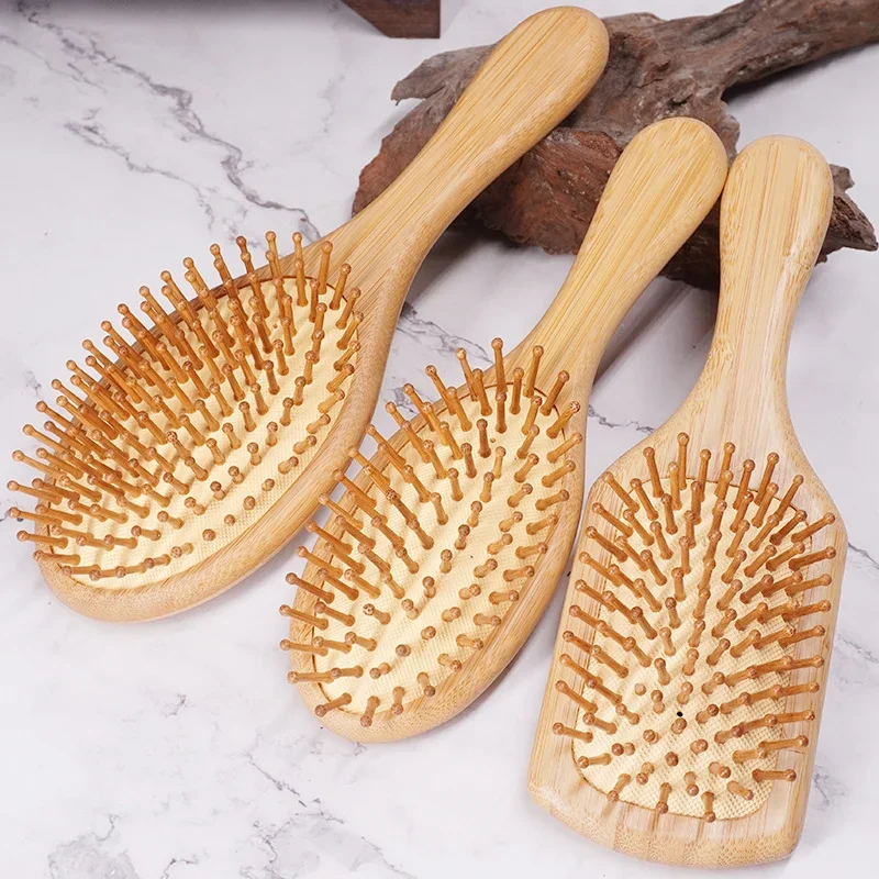 

1PC Wood Comb Professional Healthy Paddle Cushion Hair Loss Massage Brush Hairbrush Comb Scalp Hair Care Healthy bamboo comb