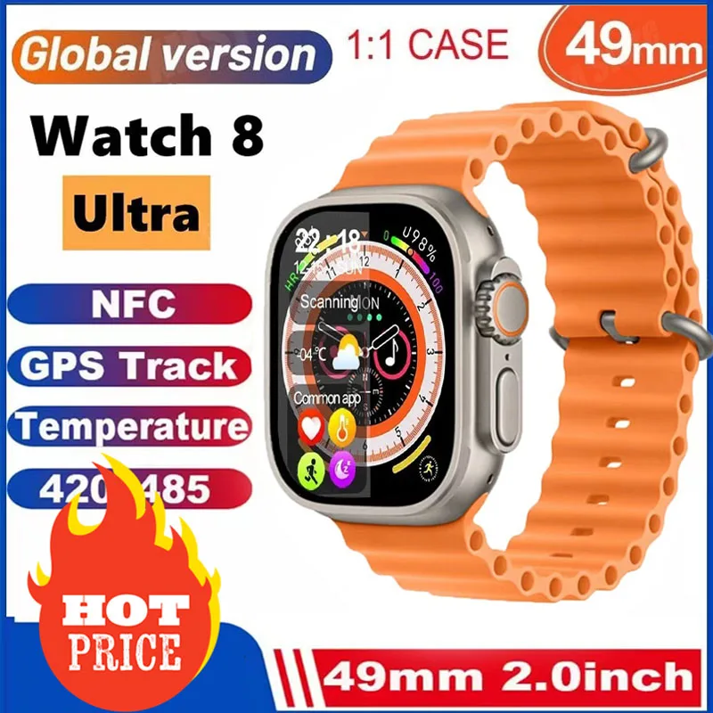 

New 2023 Smart Watch Ultra Series 8 NFC Smartwatch Men Women Bluetooth Calls Wireless Charging Fitness Bracelet for Apple Phone