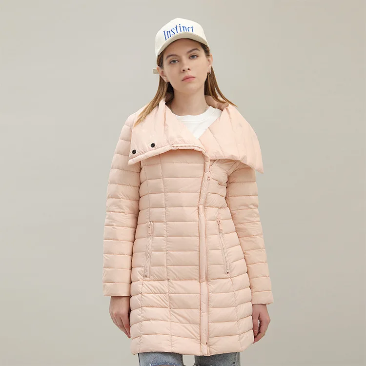 Clothing Winter Women's Outerwear Women's 90 White Duck Down Medium length Down Coat Women