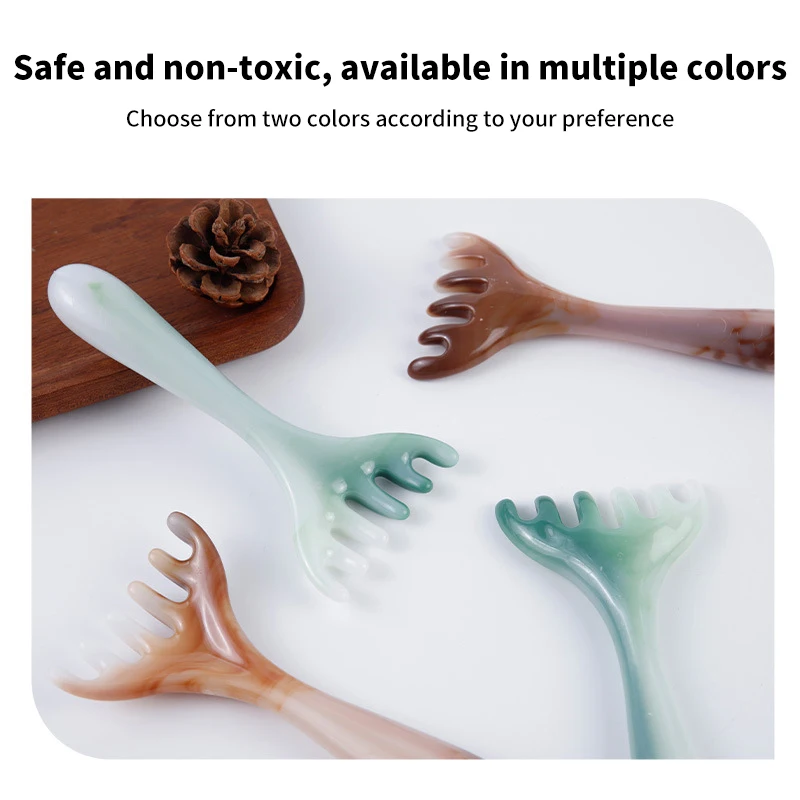 Полимерный рог Расческа с длинной ручкой и широкими зубьями Массажная