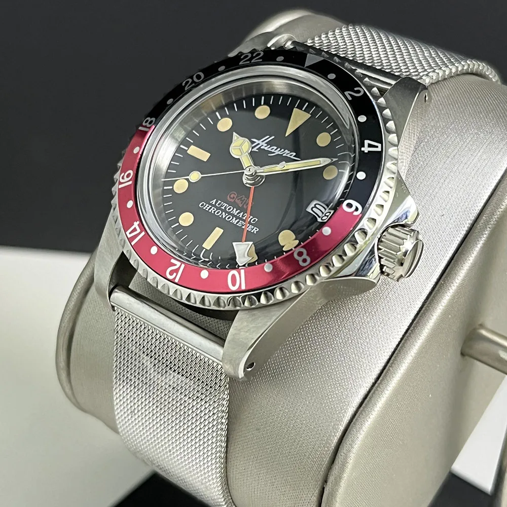 HUAYRA 39 мм мужские часы NH34 автоматический механизм из нержавеющей стали серебряный