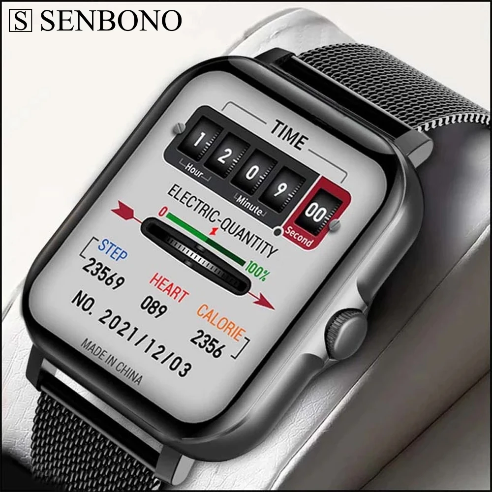 

SENBONO 2022 New Smart Watch Men Bluetooth Call IP67 Waterproof Heart Rate Monitor Sport Smartwatch Women For Android IOS Xiaomi