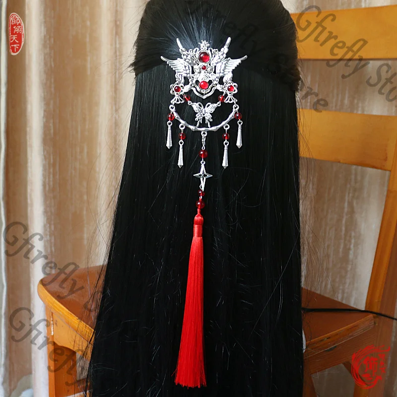 Фото Головной убор Heaven Official's Blessing, заколка для волос в стиле аниме, заколка для волос, ремесло, головной убор для косплея, реквизит, колеги, Хуа Ченг, бабочка, подарок №4
