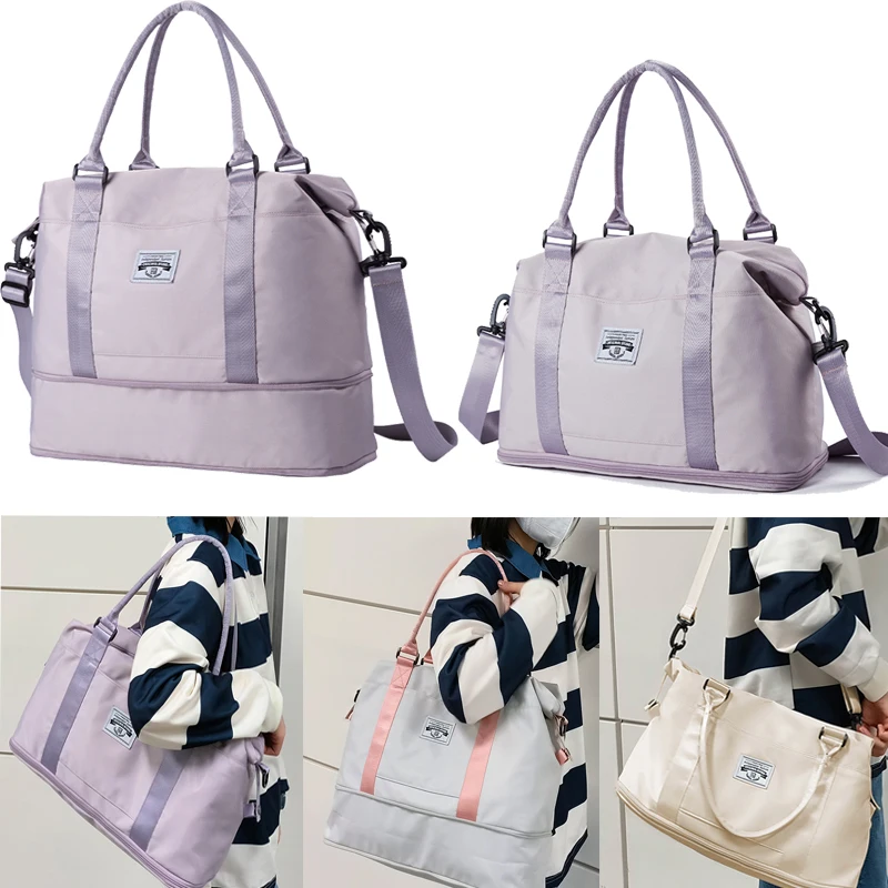 Oxford Weekender Travel Bags for Women Waterproof Bag Expand Large Overnight Sports Tote Gym HandBag Traveling Bags for Female