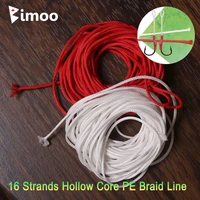 bimoo 5mpack 16 strands pe braided fishing line super strong hollow core rope for jig assist hook rigging diving spear fishing