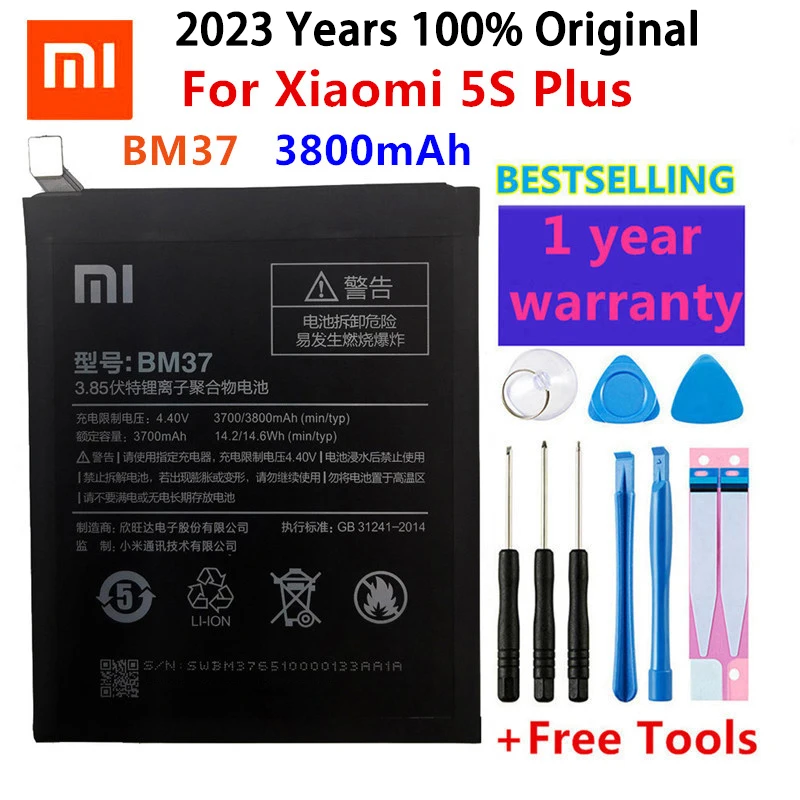 

Xiao Mi BM37 For Xiaomi Mi 5s Plus International Version Cellphone Battery 3800mAh High Capacity PCB Lithium Polymer Battery