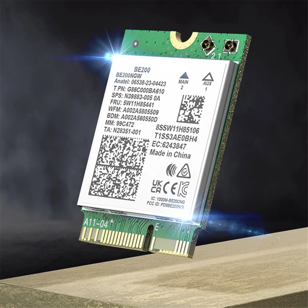 BE200 WiFi7 Сетевая карта 8000 Мбит/с Wi-Fi адаптер Bluetooth 5 4 Tri Band 2 4G/5G/6GHz BE200NGW M.2 NGFF