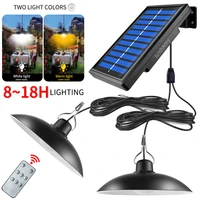 smart remote control solar pendant lights 12 heads indoor outdoor solar portable camping lamp floodlight for home garden patio