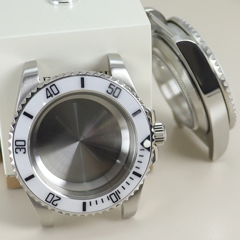 Роскошные мужские часы 40 мм внешняя белая керамическая рамка для Seiko NH35 NH36 NH38 NH34