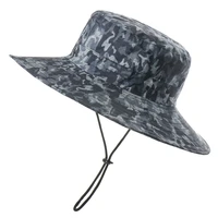 mens camouflage wide brim visor sun hat beach waterproof fishing panama hats anti uv bucket hats cotton climbing caps unisex