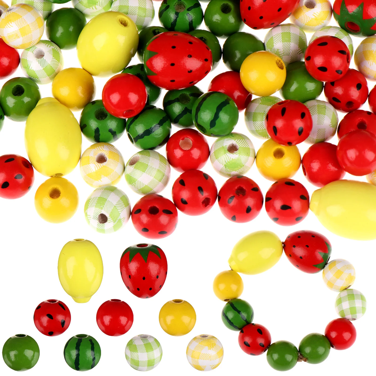 

160Pc 25mm Colorful Maple Wooden Beads Round Balls Wood Spacer Charms For DIY Jewelry Making Wood Beads Craft