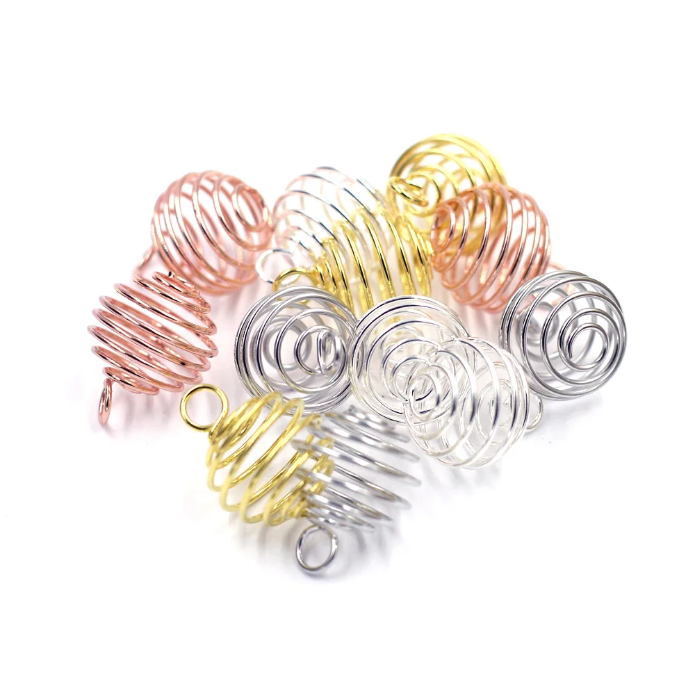 Подвески бусины клетки весенний спиральный фонарь серебряные розовые золотые