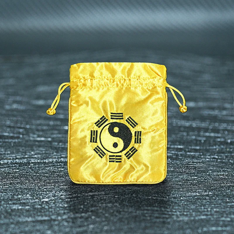 10pcs Custom Small Chinese Bagua Jewelry Gift Pouches Satin Cloth Drawstring Packaging Bags Sachet Spices Storage Pouch