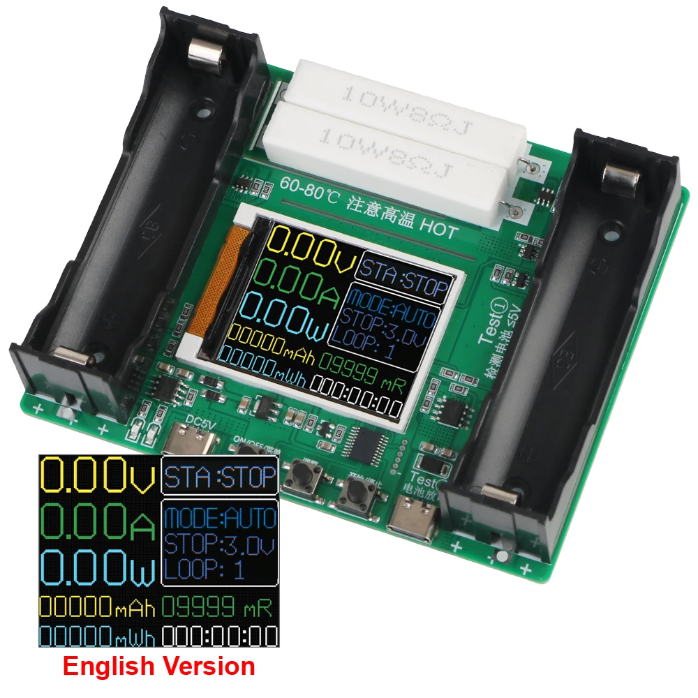 Адаптер Type-C 5 В 18650 тестер емкости литиевых батарей устройство для зарядки и