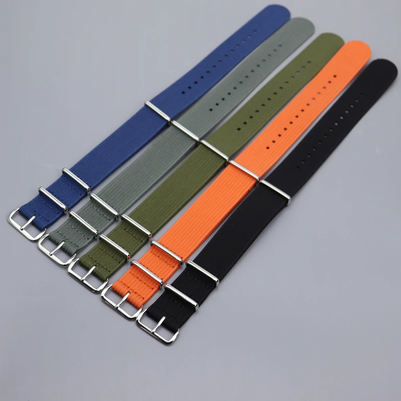 

New Ribbed Nato Strap 20mm Nylon Watch Straps Braid Ballistic Fabric Watchband Accessories for Military Watch Band 22mm