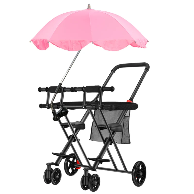 Twin Baby Stroller Portable Folding Double Stroller Enlarged Safety Seat Second Child Stroller Light Stroller for Twins