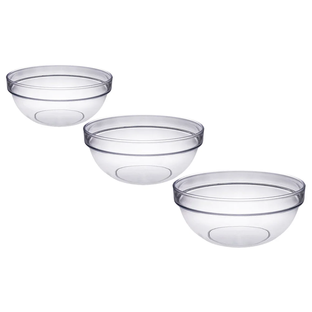 

3 Pcs Glass Fruit Bowl Seasoning Dishes Containers Mixing Bowls Salad Holder Household Food Serving