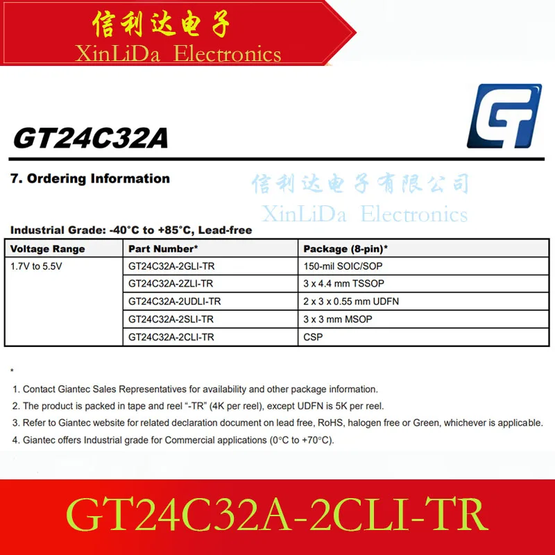 

GT24C32A-2CLI-TR GT24C32A-2CLI GT24C32A SMD New and Original