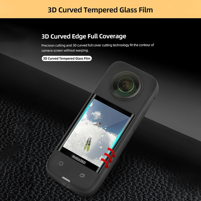 

1/2 набор 3D изогнутые края полное покрытие пленка из закаленного стекла HD защита для экрана камеры изогнутая мягкая пленка для Insta360 X3 аксессу...