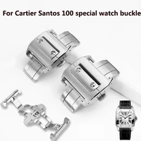 for cartier santos 100 belt stainless steel folding buckle butterfly buckle santos watch buckle 18mm 21mm