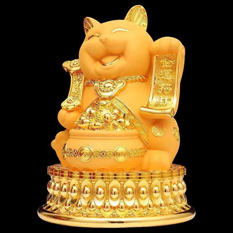 Большая Золотая Копилка-Кот на удачу украшение для дома и магазина практичное
