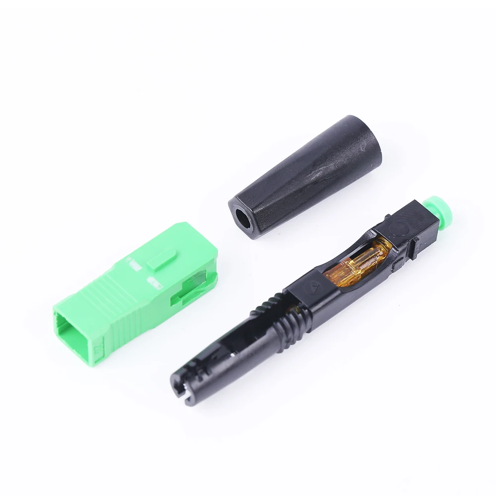 OPTFOCUS SC APC Optical Fiber Connector 50pcs SC UPC Single Mode Optic Connector FTTH SM Adapter Free Shipping Fast Conctor